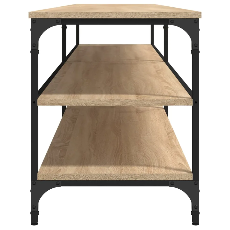 Meuble TV chêne sonoma 200x30x50 cm bois d'ingénierie et métal - 6