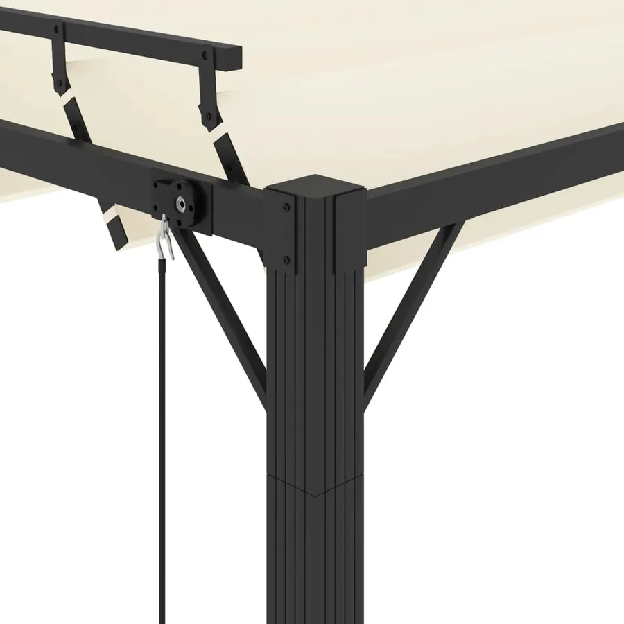 Tonnelle avec toit à persienne 3x4 m Crème Tissu et aluminium - 6