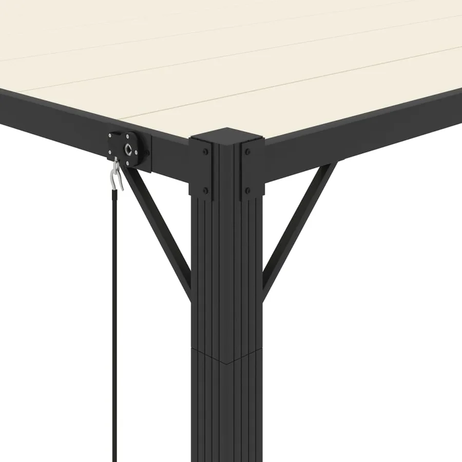 Tonnelle avec toit à persienne 3x4 m Crème Tissu et aluminium - 7