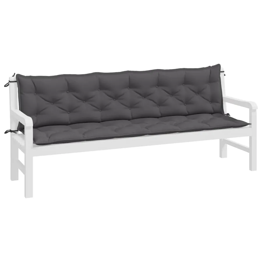 Coussins de banc de jardin lot de 2 anthracite tissu Oxford - 3