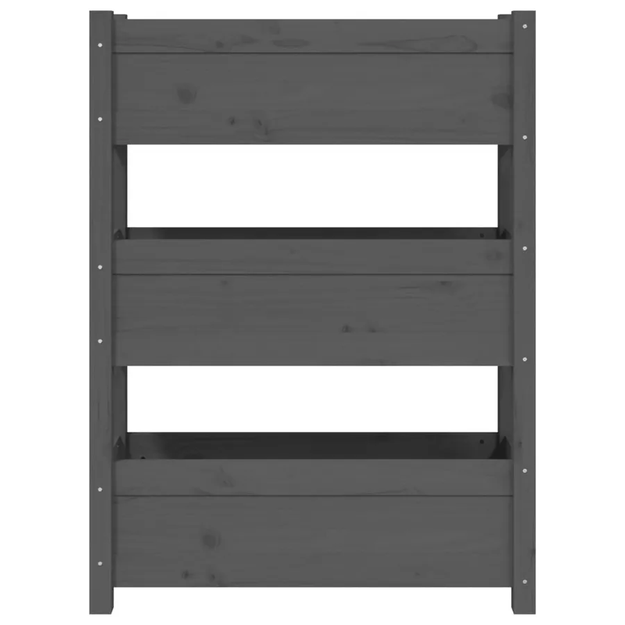 Jardinière Gris 77x25x104,5 cm Bois massif de pin - 5