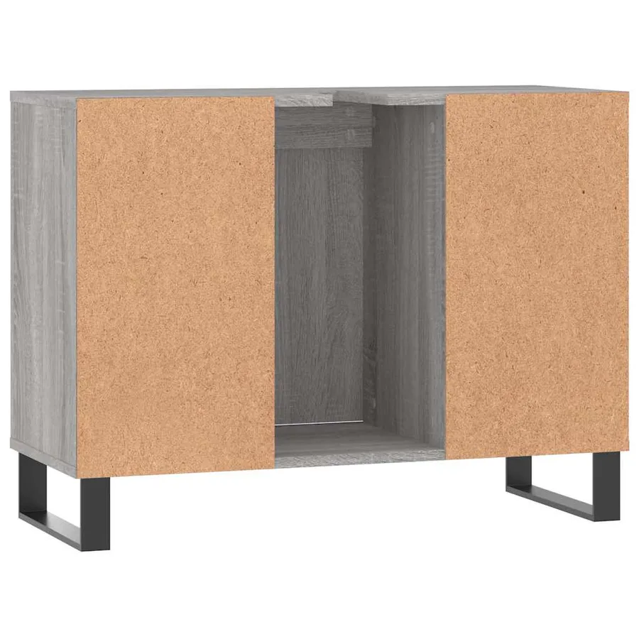 Armoire salle de bain sonoma gris 80x33x60 cm bois d'ingénierie - 8