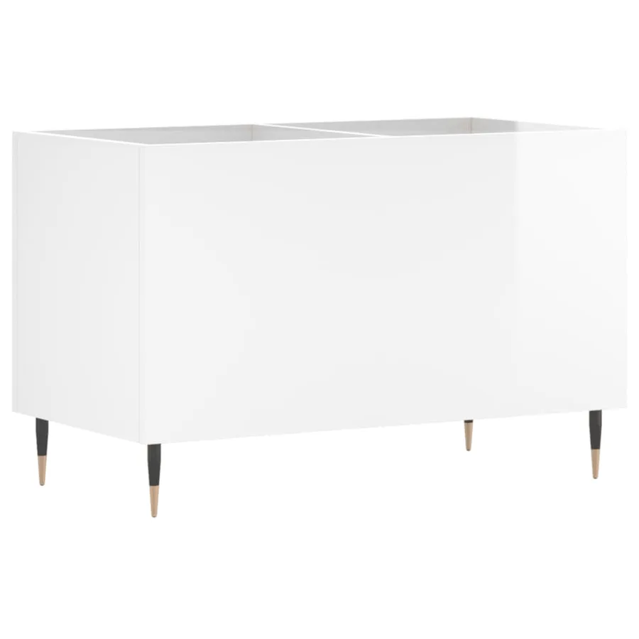 Armoire à disques blanc brillant 74,5x38x48cm bois d'ingénierie - 2