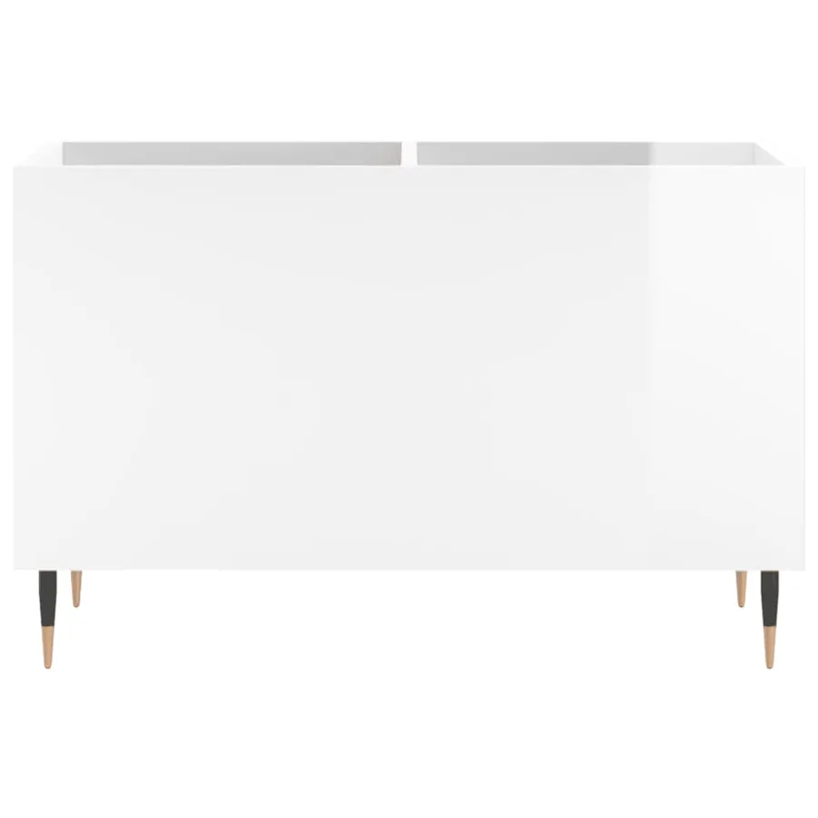 Armoire à disques blanc brillant 74,5x38x48cm bois d'ingénierie - 4