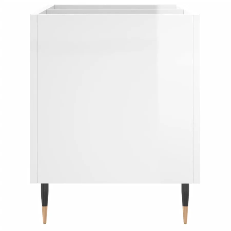 Armoire à disques blanc brillant 74,5x38x48cm bois d'ingénierie - 5