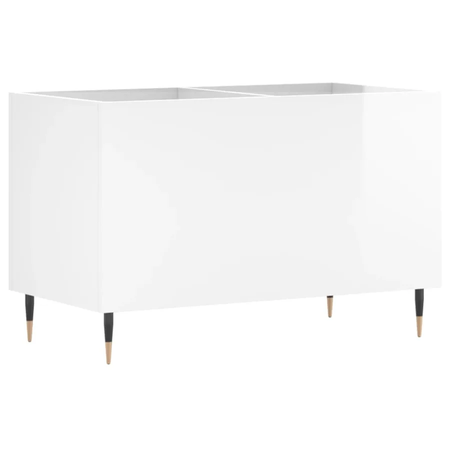 Armoire à disques blanc brillant 74,5x38x48cm bois d'ingénierie - 6