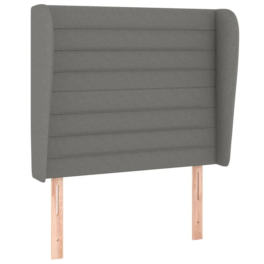 Tête de lit avec oreilles Gris foncé 103x23x118/128 cm Tissu - 2