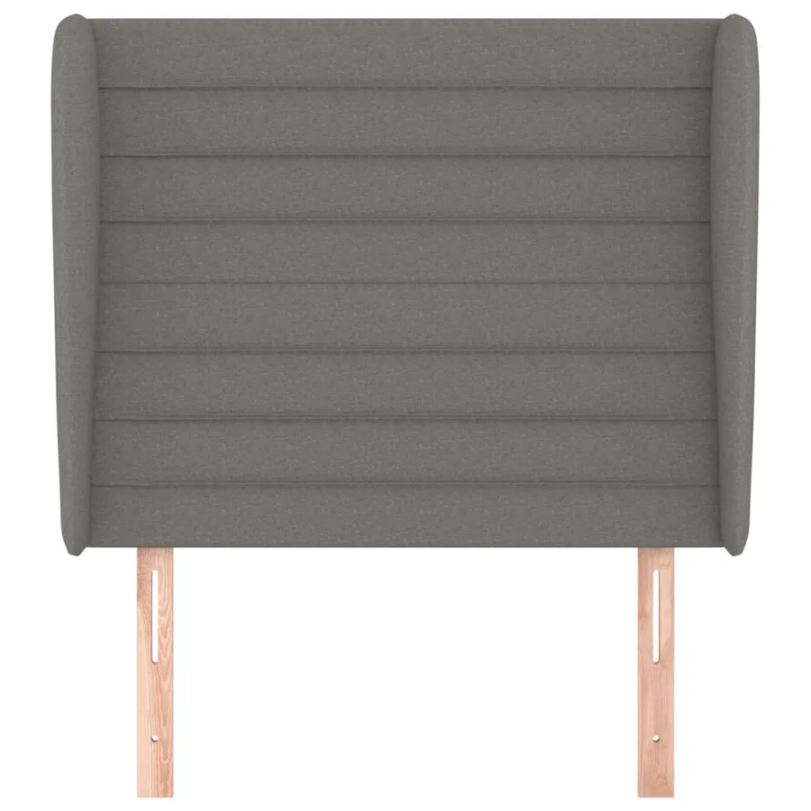 Tête de lit avec oreilles Gris foncé 103x23x118/128 cm Tissu - 3