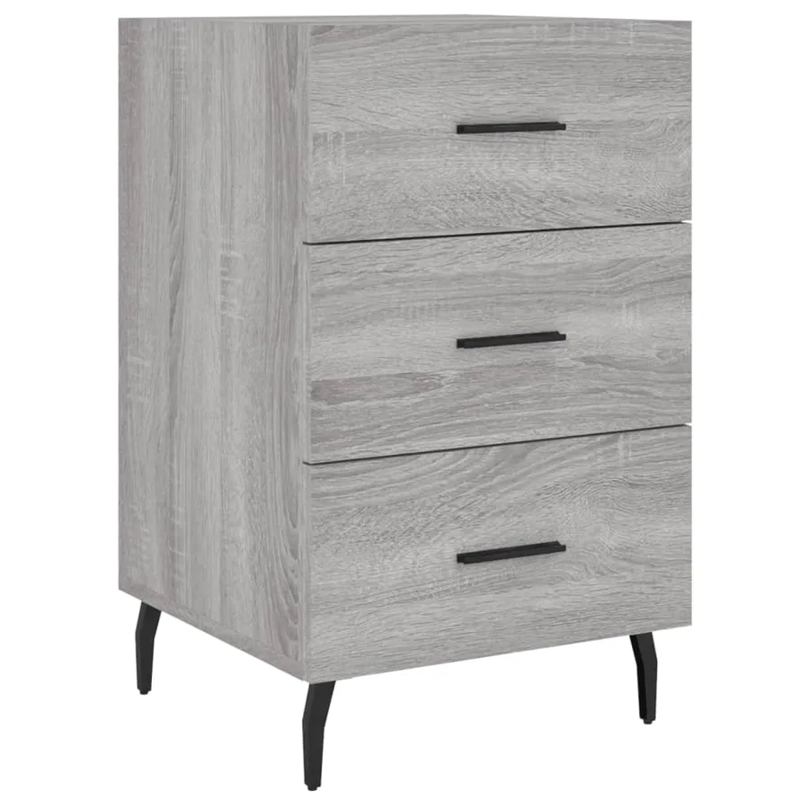Table de chevet sonoma gris 40x40x66 cm bois d'ingénierie - 2