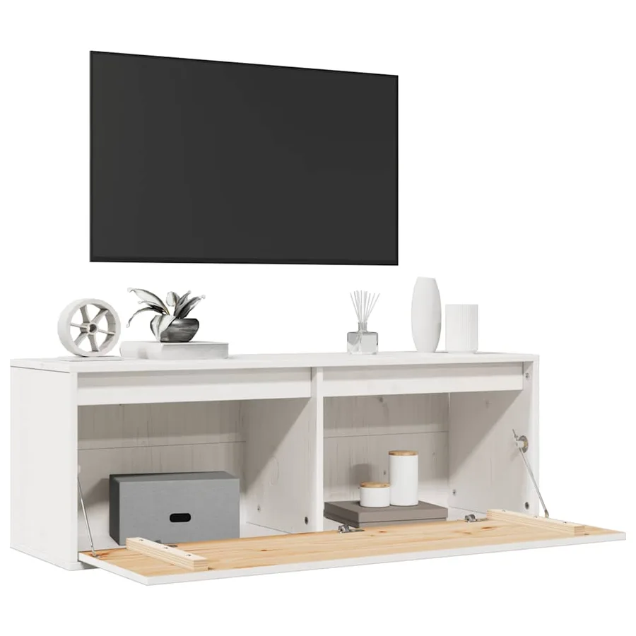 Armoire murale Blanc 100x30x35 cm Bois de pin massif - 10