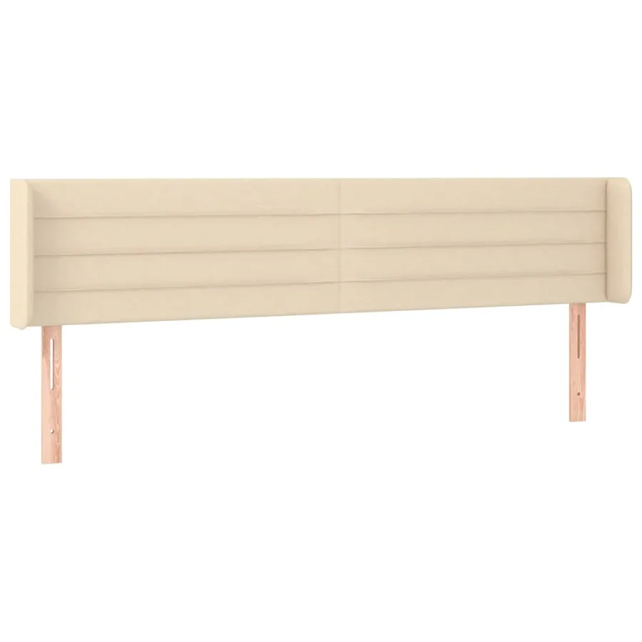 Tête de lit avec oreilles Crème 183x16x78/88 cm Tissu - 2