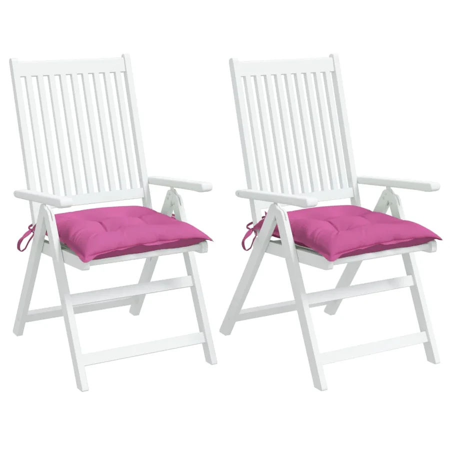 Coussins de chaise lot de 2 rose 40x40x7 cm tissu - 4