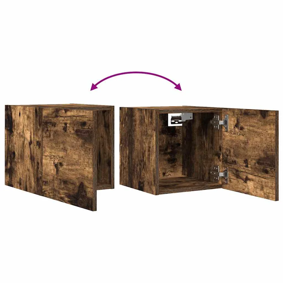 Meubles TV muraux 2 pcs Chêne fumé 30,5x30x30 cm - 9