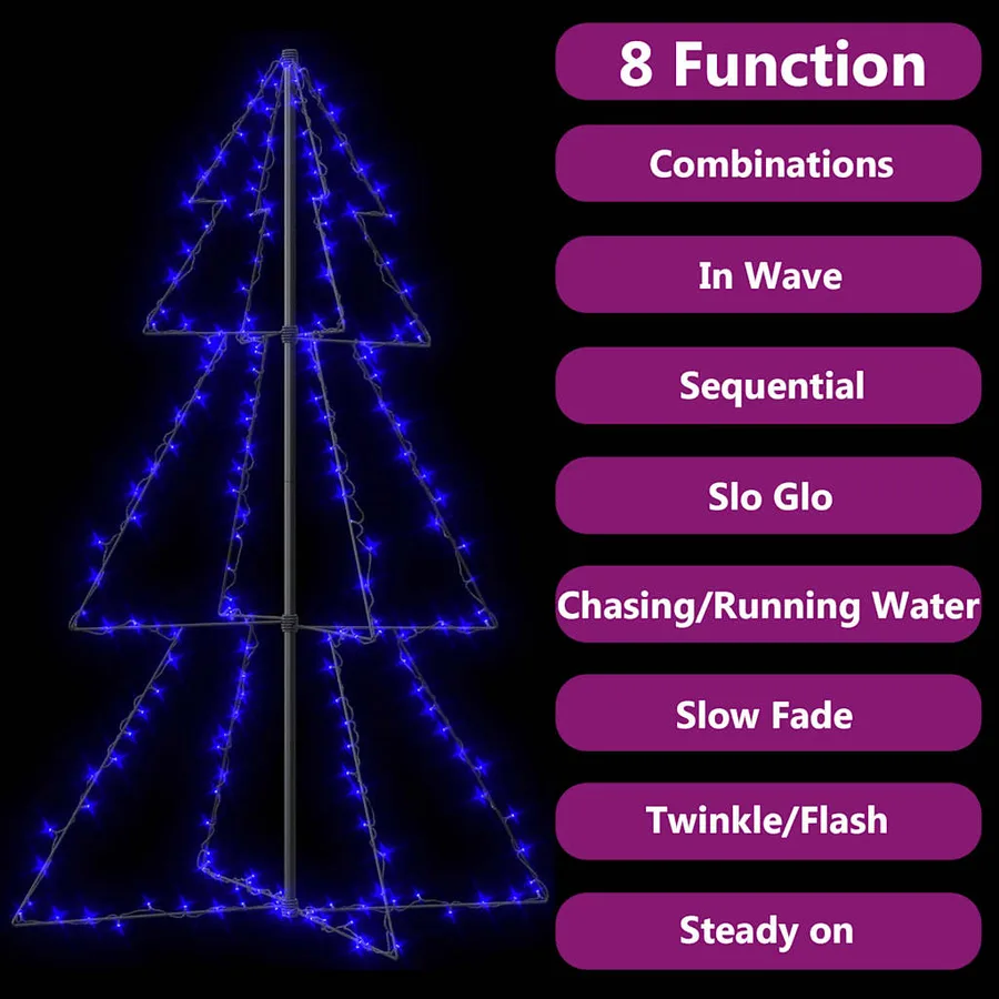 Arbre de Noël cône 200 LED d'intérieur/d'extérieur 98x150 cm - 4