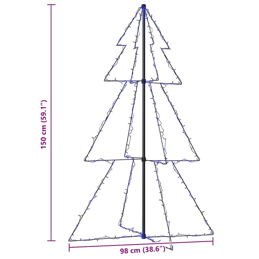 Arbre de Noël cône 200 LED d'intérieur/d'extérieur 98x150 cm - 8