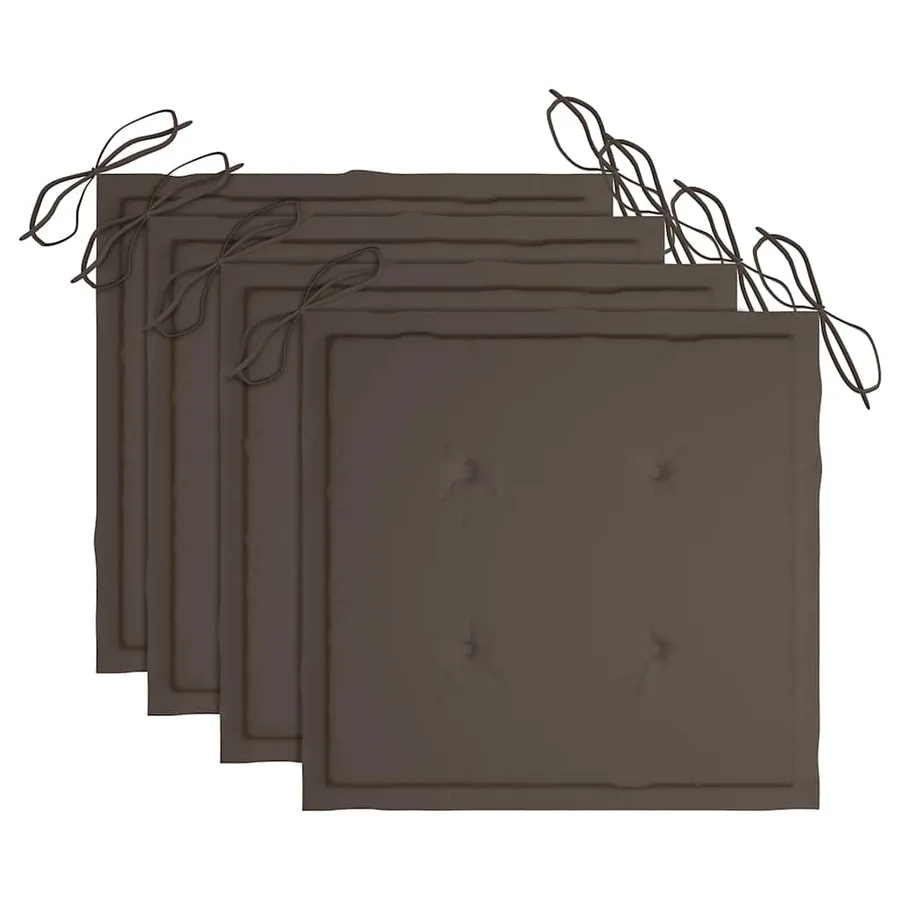 Chaises de jardin empilables avec coussins lot de 4 Teck solide - 7