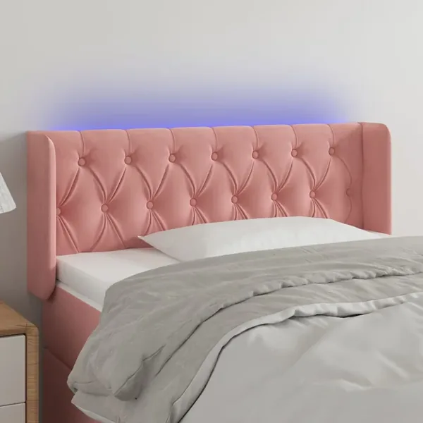 Tête de lit à LED Rose 103x16x78/88 cm Velours