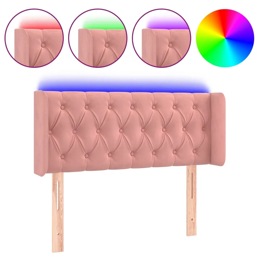 Tête de lit à LED Rose 103x16x78/88 cm Velours - 2