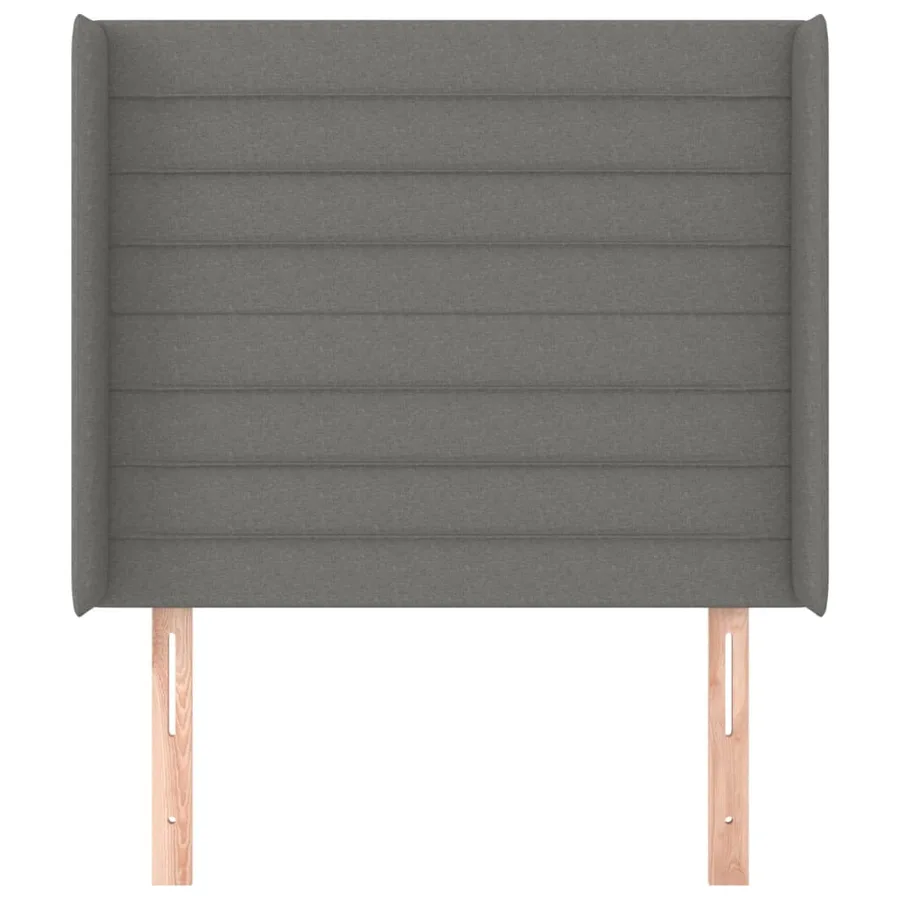 Tête de lit avec oreilles Gris foncé 103x16x118/128 cm Tissu - 3