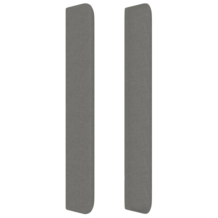Tête de lit avec oreilles Gris foncé 103x16x118/128 cm Tissu - 4