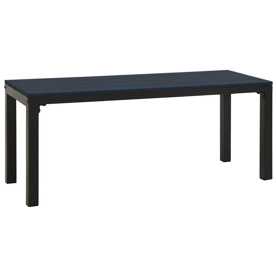 Banc de jardin 110 cm acier et WPC noir - 2