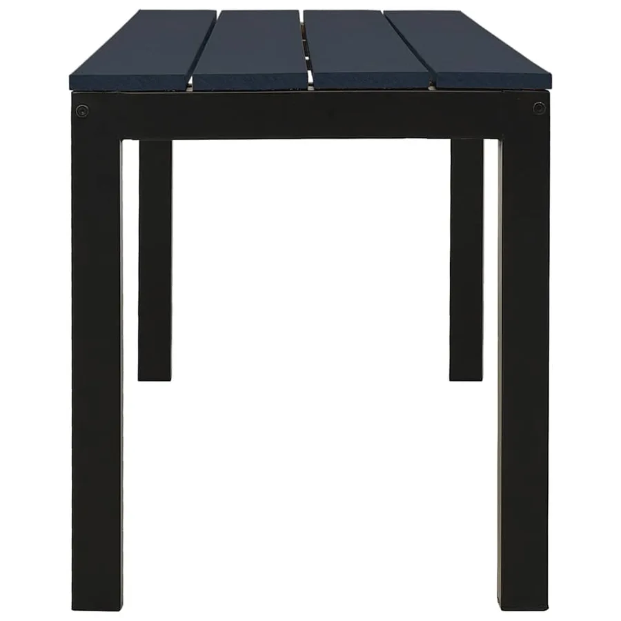 Banc de jardin 110 cm acier et WPC noir - 4