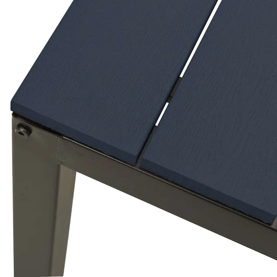 Banc de jardin 110 cm acier et WPC noir - 5