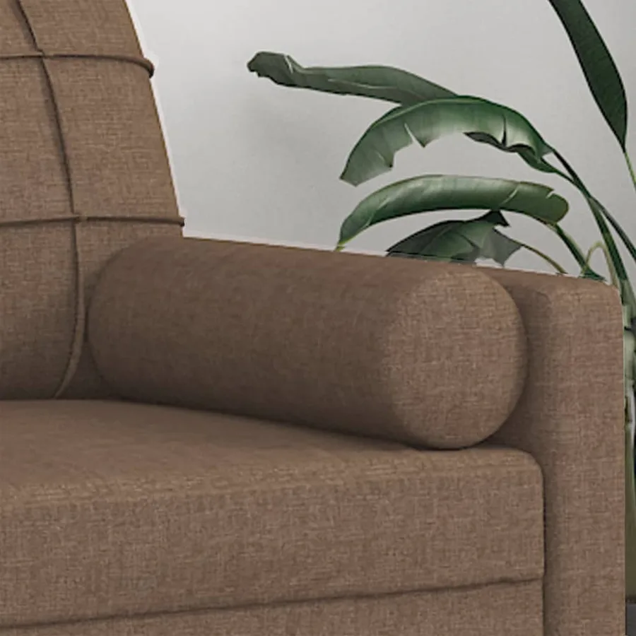 Coussins décoratifs lot de 2 Marron Ø15x50 cm Tissu - 5