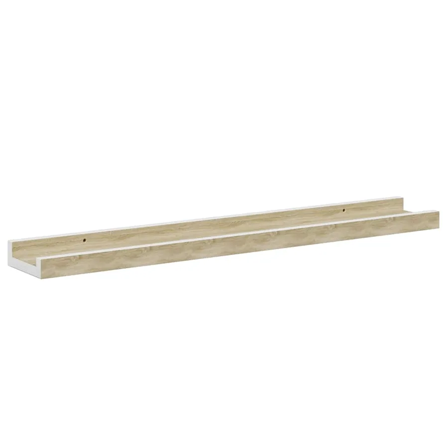 Étagères murales 4 pcs blanc et chêne sonoma 60x9x3 cm - 5