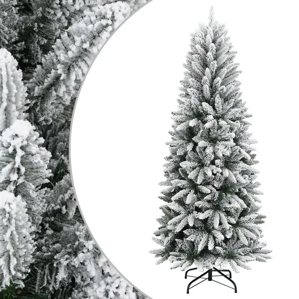 Sapin de Noël artificiel avec neige floquée 180 cm PVC et PE
