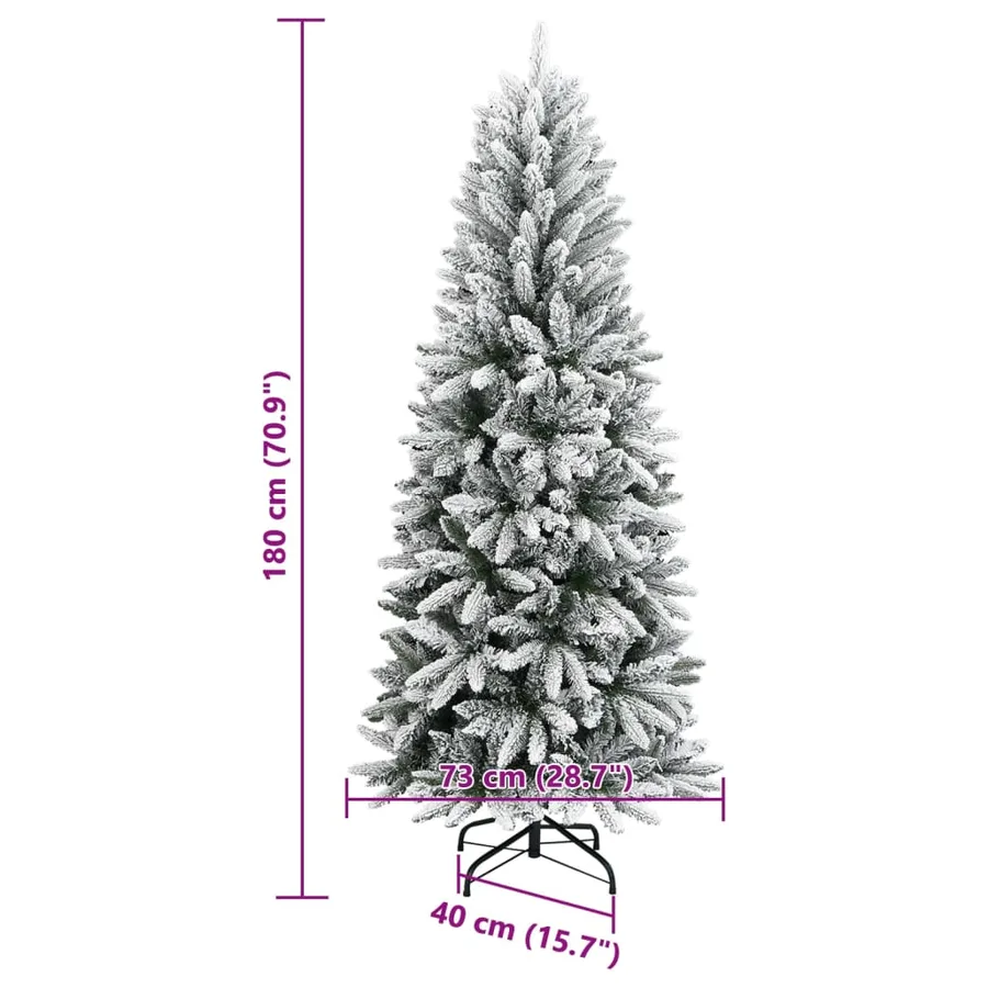 Sapin de Noël artificiel avec neige floquée 180 cm PVC et PE - 8