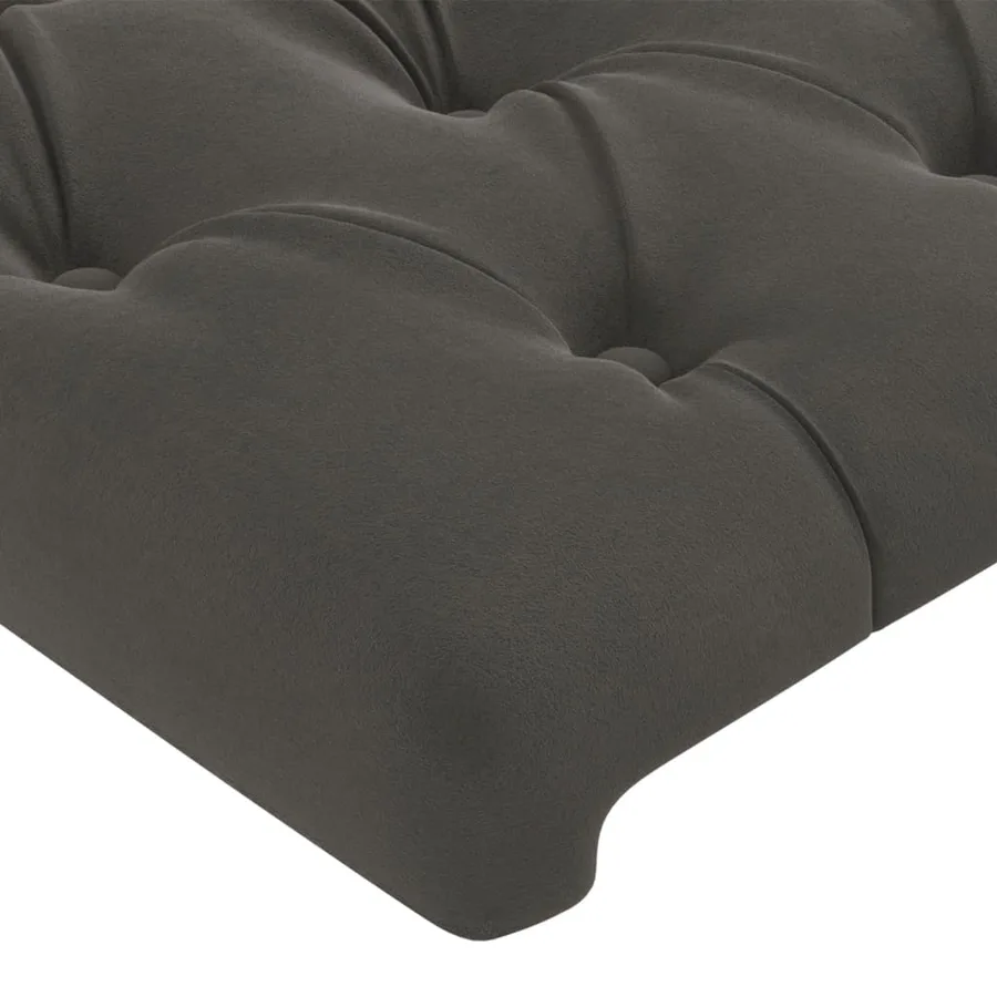 Tête de lit avec oreilles Gris foncé 83x23x78/88 cm Velours - 5