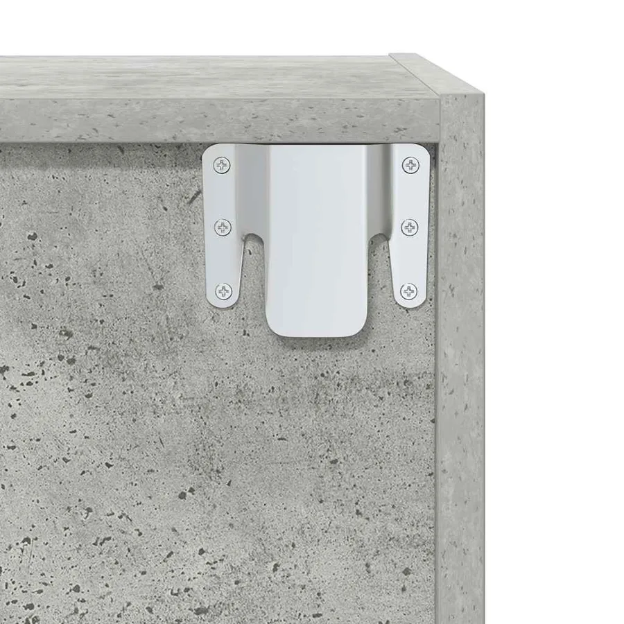 Meuble TV mural Gris béton 37x37x107 cm Bois d’ingénierie - 12