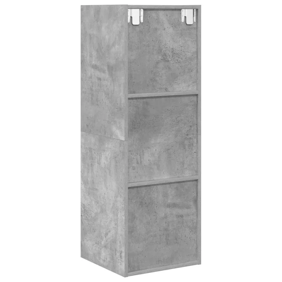 Meuble TV mural Gris béton 37x37x107 cm Bois d’ingénierie - 9