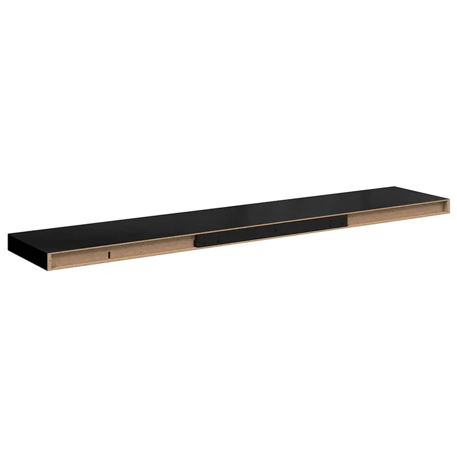 Étagères murales flottantes 4 pcs noir 120x23,5x3,8 cm MDF - 9