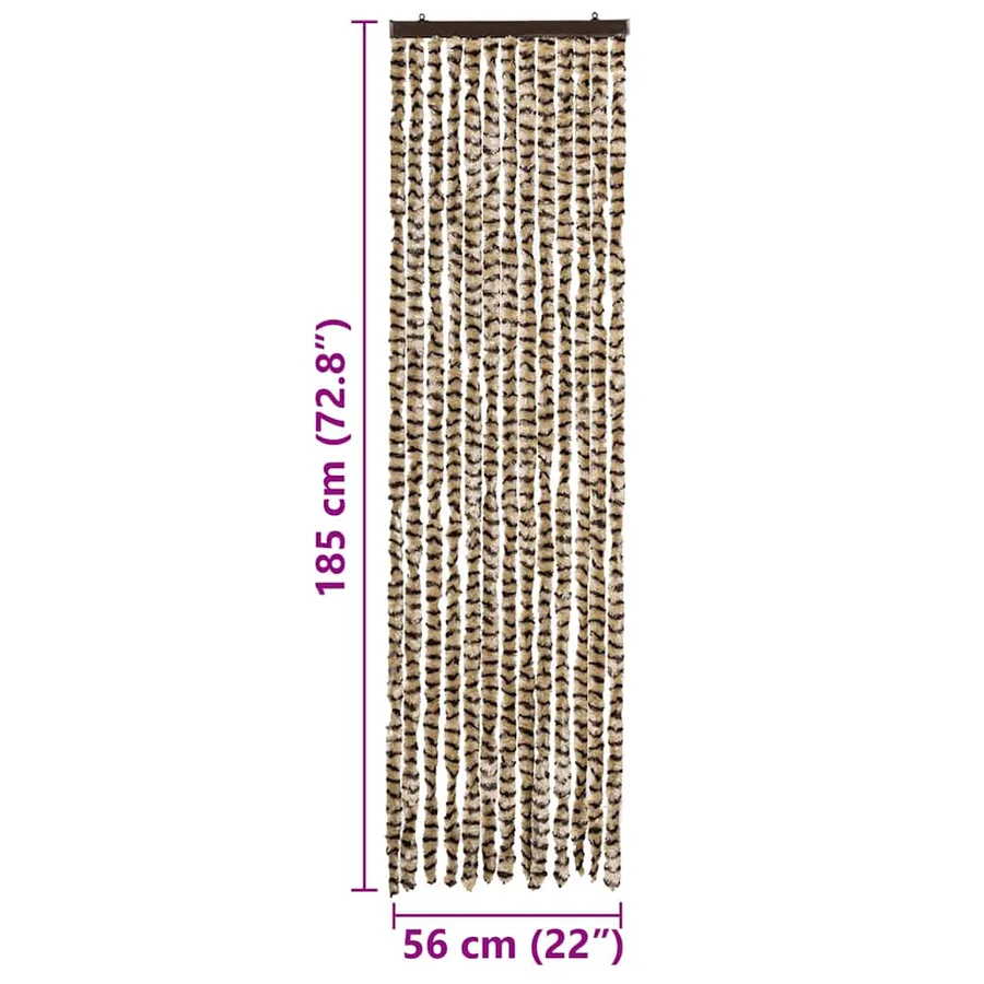 Moustiquaire Beige et marron 56x185 cm Chenille - 7