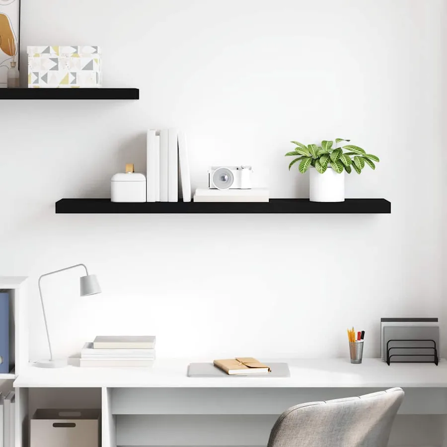 Étagère murale flottante noir 120x23,5x3,8 cm MDF - 3