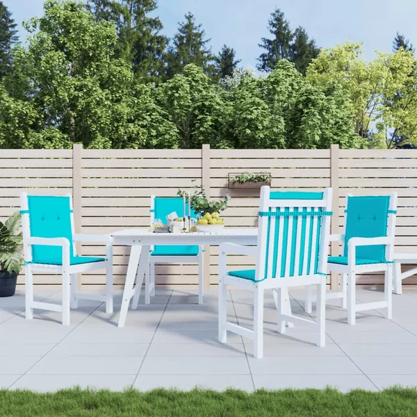 Coussins de chaise à dossier bas lot de 4 turquoise tissu