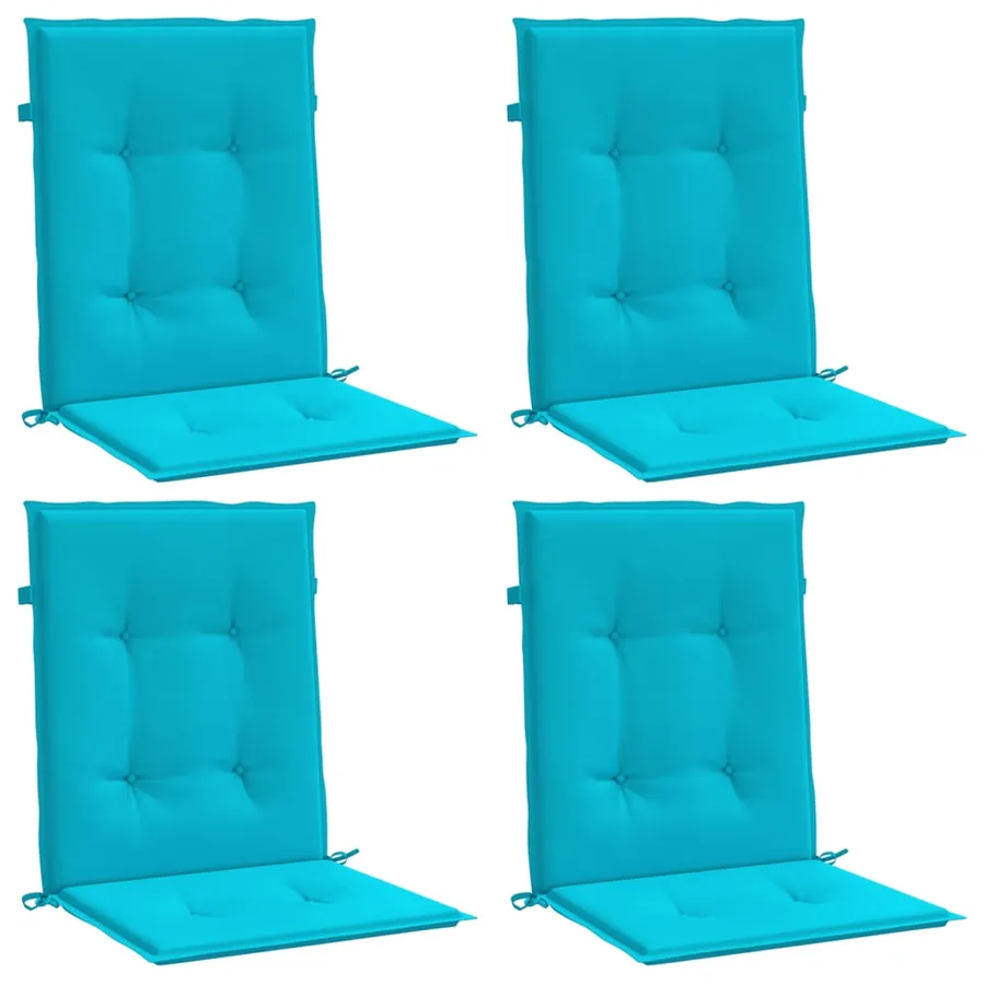 Coussins de chaise à dossier bas lot de 4 turquoise tissu - 2