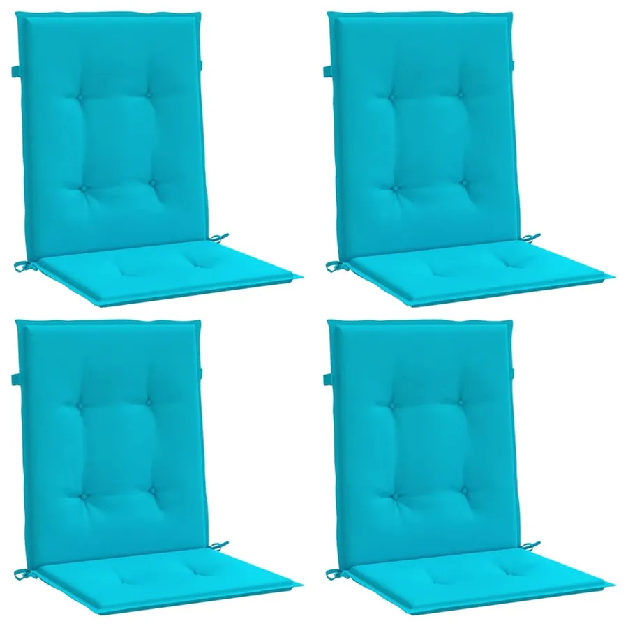 Coussins de chaise à dossier bas lot de 4 turquoise tissu - 3
