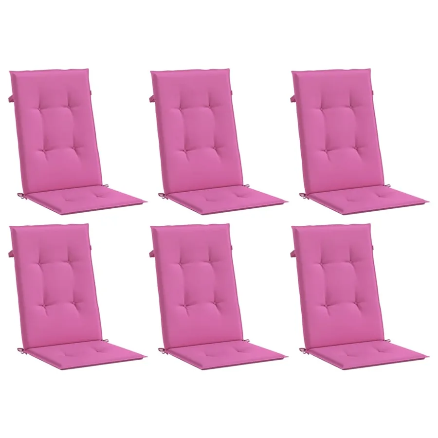 Coussins de chaise à dossier haut lot de 6 rose tissu - 3