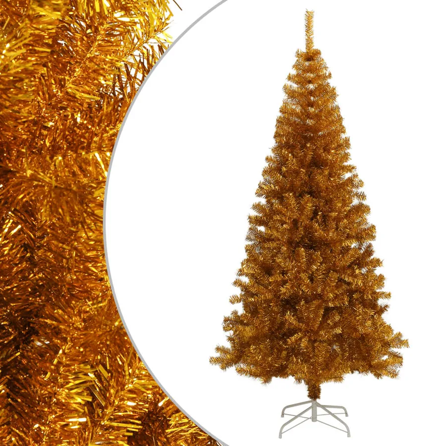 Sapin de Noël artificiel avec support Doré 180 cm PET