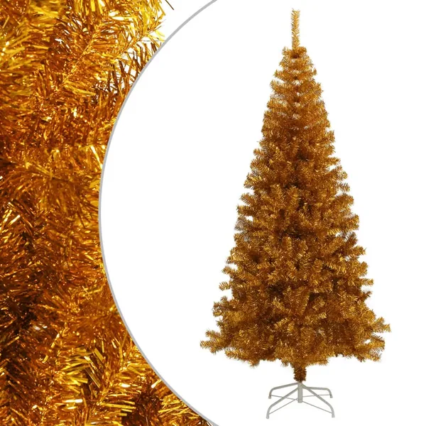 Sapin de Noël artificiel avec support Doré 180 cm PET