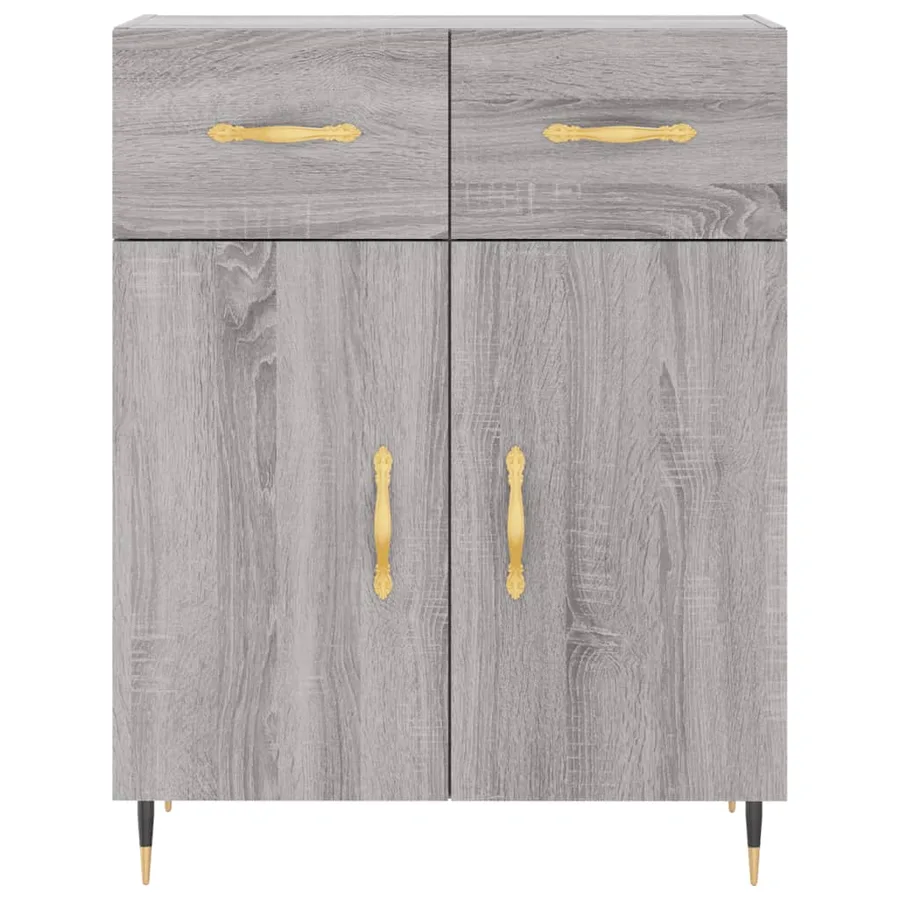 Buffet haut Sonoma gris 69,5x34x180 cm Bois d'ingénierie - 8