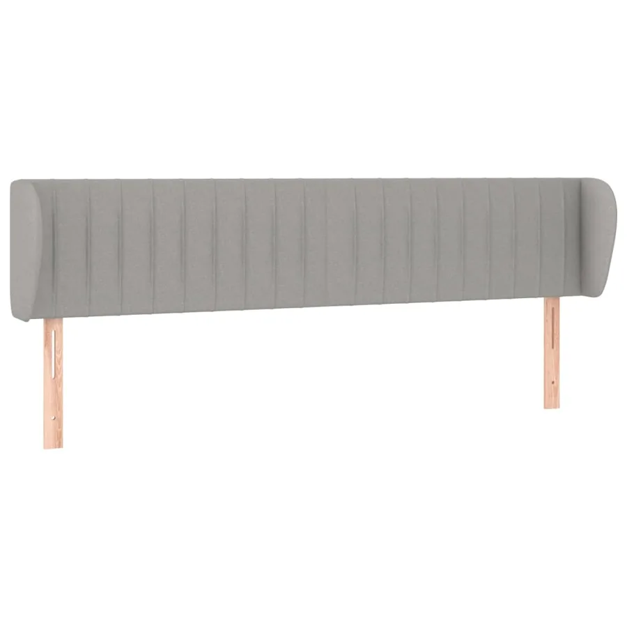 Tête de lit avec oreilles Gris clair 183x23x78/88 cm Tissu - 2