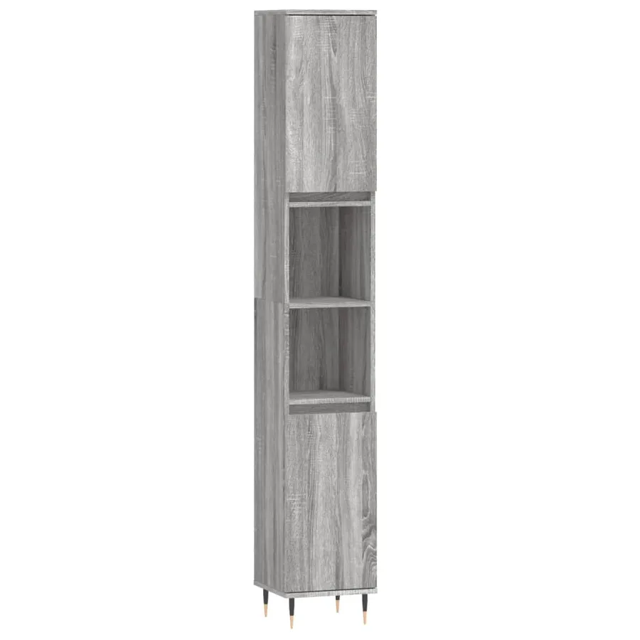 Ensemble de meubles de salle de bain 3 pcs Sonoma gris - 5