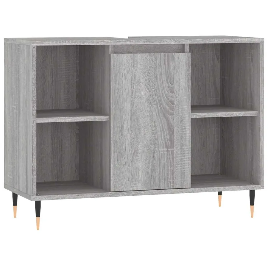 Ensemble de meubles de salle de bain 3 pcs Sonoma gris - 9