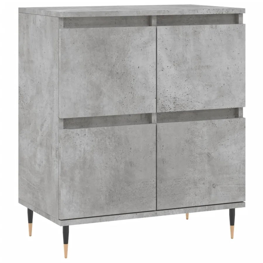 Buffets 3 pcs gris béton bois d'ingénierie - 5