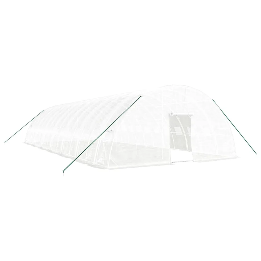 Serre avec cadre en acier blanc 84 m² 14x6x2,85 m - 2