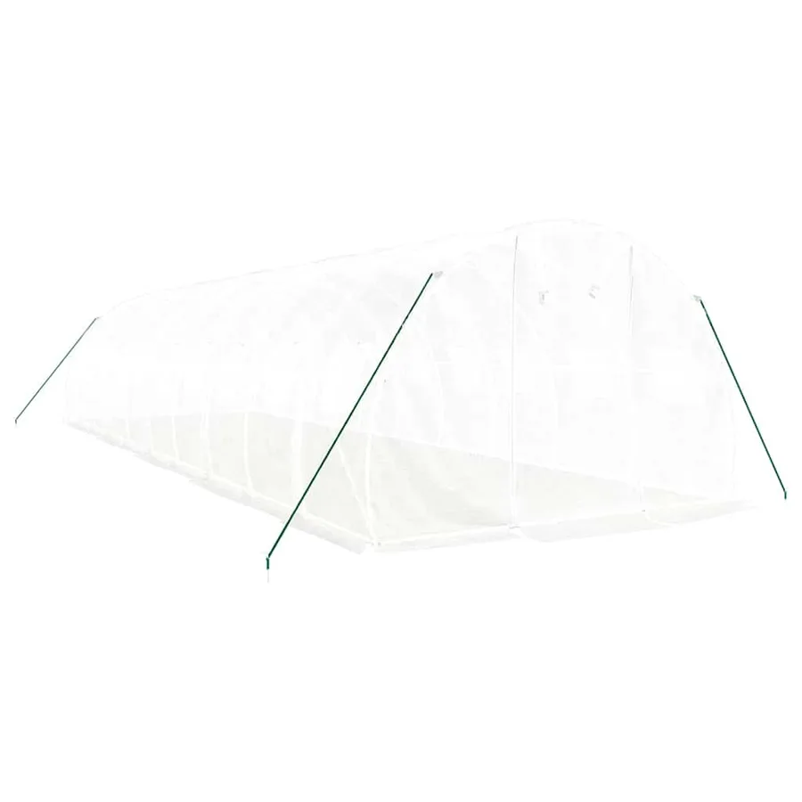 Serre avec cadre en acier blanc 30 m² 10x3x2 m - 3